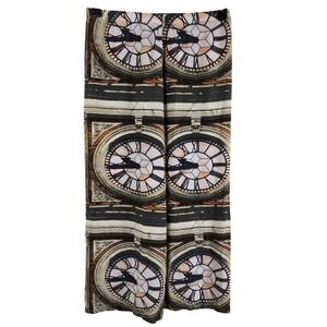 Rosa Chá Silk Clock Face Graphic Print‎ Wide Leg Pants Brazil Archival EUC